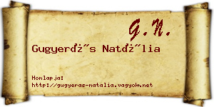 Gugyerás Natália névjegykártya